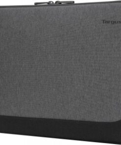 Targus Cypress EcoSmart 14-inch grijze laptoptas Grijze Targus 14-inch laptoptas met zwarte accenten, met ritssluiting.
