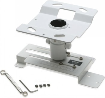 Witte Epson ELPMB23 plafondbeugel, inclusief verstelbaar onderdeel en bevestigingsschroeven.