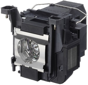 Zwarte Epson-lamp ELPLP89 met zilveren reflectorbehuizing, ontworpen voor projectoren.