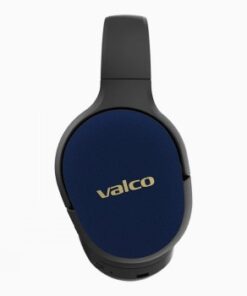 Valco VMK25 koptelefoon in blauw met zwarte hoofdband en modern design.