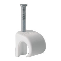 Schneider Electric Thorsman TC 7-10 kabelklem, wit Witte kunststof kabelklem met bevestigingspen en metalen nagel.