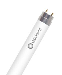 LEDVANCE T8 EXT 15W/840 LED-buis, wit Witte LEDVANCE T8 LED-buis met een transparant uiteinde en het Ledvance-logo aan de zijkant.