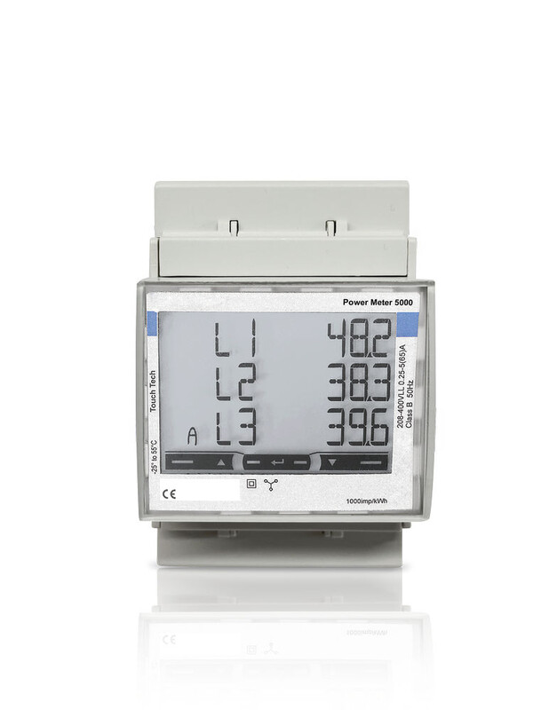 Bosch Power Meter 5000 -stroomregelaar rechthoekig bedieningspaneel, witte en grijze behuizing, digitaal scherm.