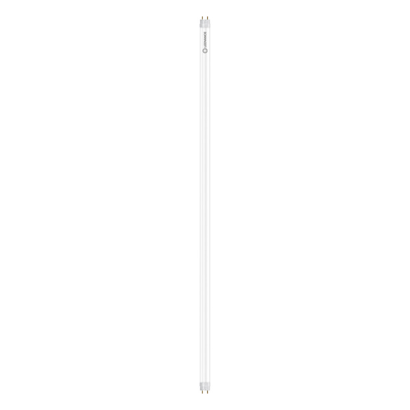Ledvance T8 LED-lichtbuis, 11,4W 2000 lm met neutraal licht Langwerpige witte cilindervormige LED-lichtbuis met het Ledvance-logo in het midden.
