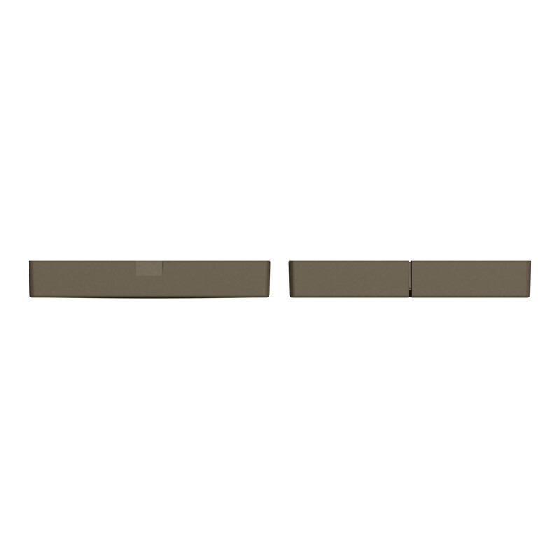 Schneider Electric Wiser-knoppen, 1- en 2-gangs, antraciet Twee rechthoekige draadloze Wiser-knoppen in antraciet naast elkaar op een witte achtergrond.