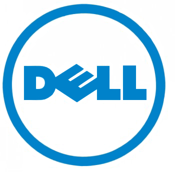 Sinivalkoinen Dell-logo, jossa sininen ympyrä ympäröi keskellä olevaa Dell Technologies -tekstiä.